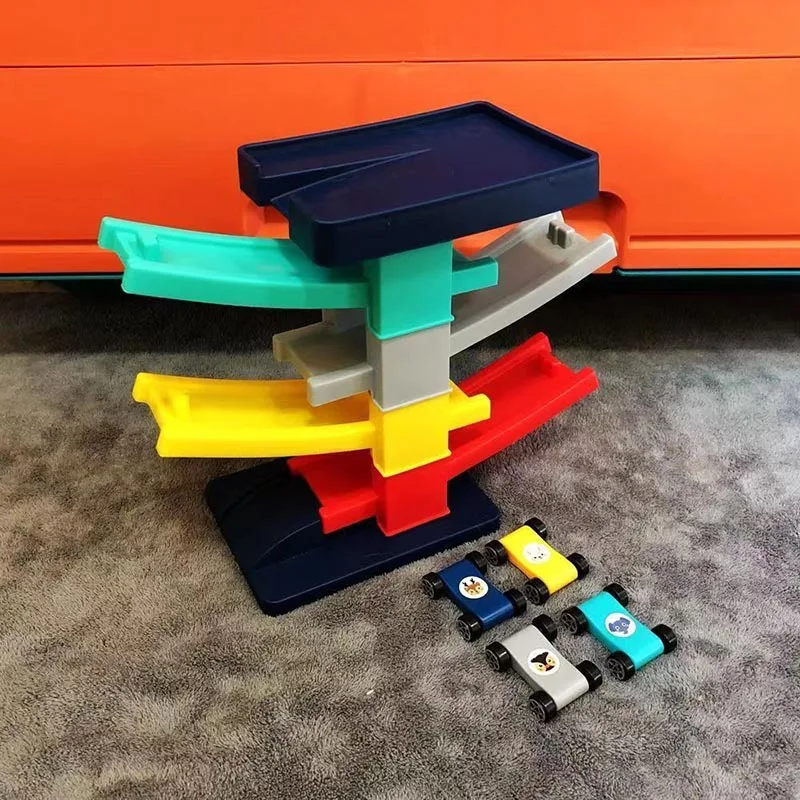 Children's Gliding Track Car Mini Car Inertia Toy Multi Layer Cartoon Puzzle Slide Car Roller Coaster Racing Toys Boy Girl Gifts - Image 8