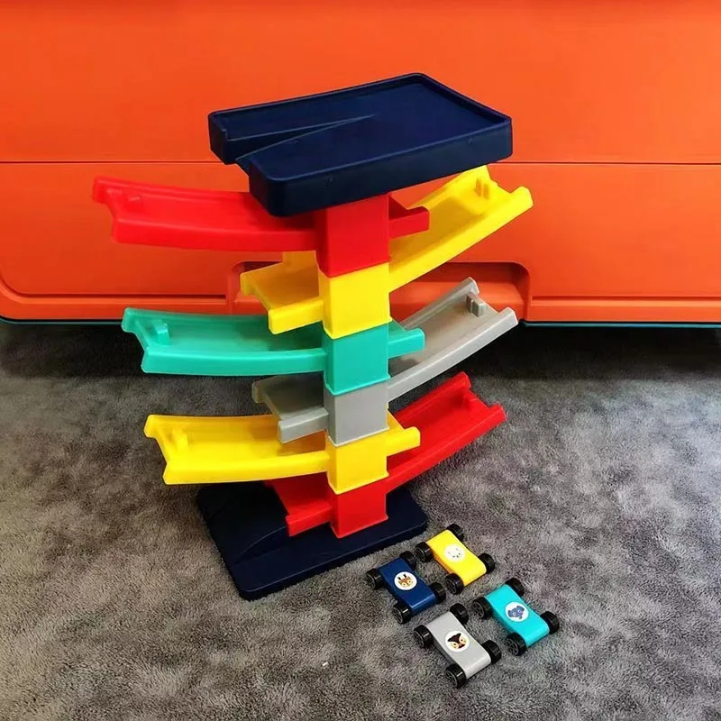 Children's Gliding Track Car Mini Car Inertia Toy Multi Layer Cartoon Puzzle Slide Car Roller Coaster Racing Toys Boy Girl Gifts - Image 10