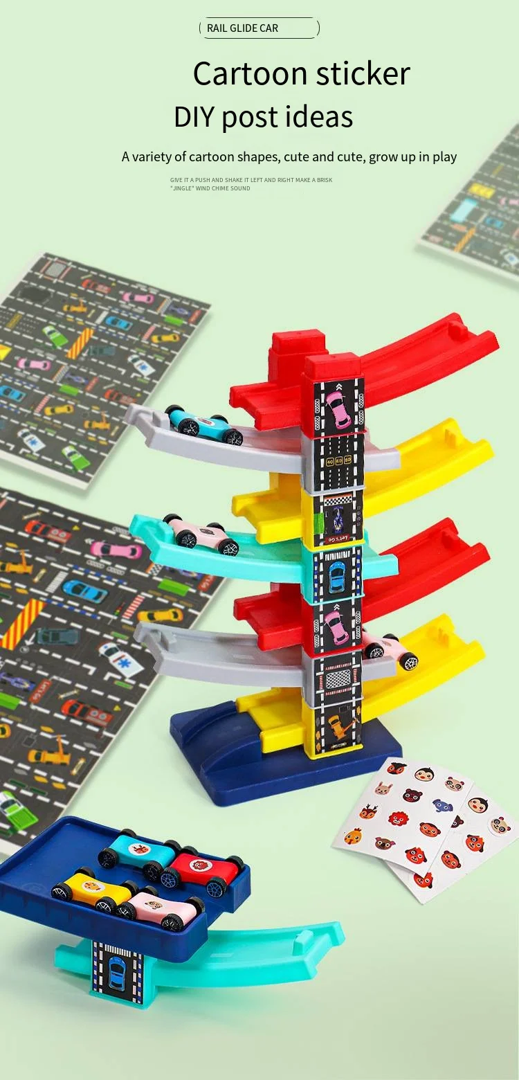Children's Gliding Track Car Mini Car Inertia Toy Multi Layer Cartoon Puzzle Slide Car Roller Coaster Racing Toys Boy Girl Gifts - Image 18