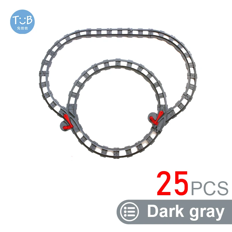 Kids Train Track Accessories Large Building Blocks DIY Railway Toys Big Blocks Compatible Duploed STEM Educational Gift Toddlers - Image 18