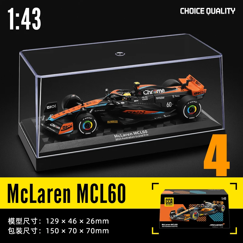 CCA MSZ 1:43 McLaren F1 Team 2023 MCL60 4# Lando Norris 81# Oscar Piastri alloy car model toy series collection gift - Image 3