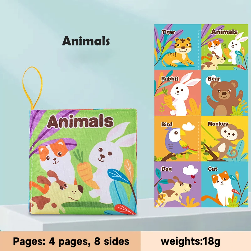 Baby Soft Cloth Book Enlightenment Early Educational Toys Newborns 0-12 Months Cloth Books Cognitive Animal Numbers Sensory Toys - Image 12