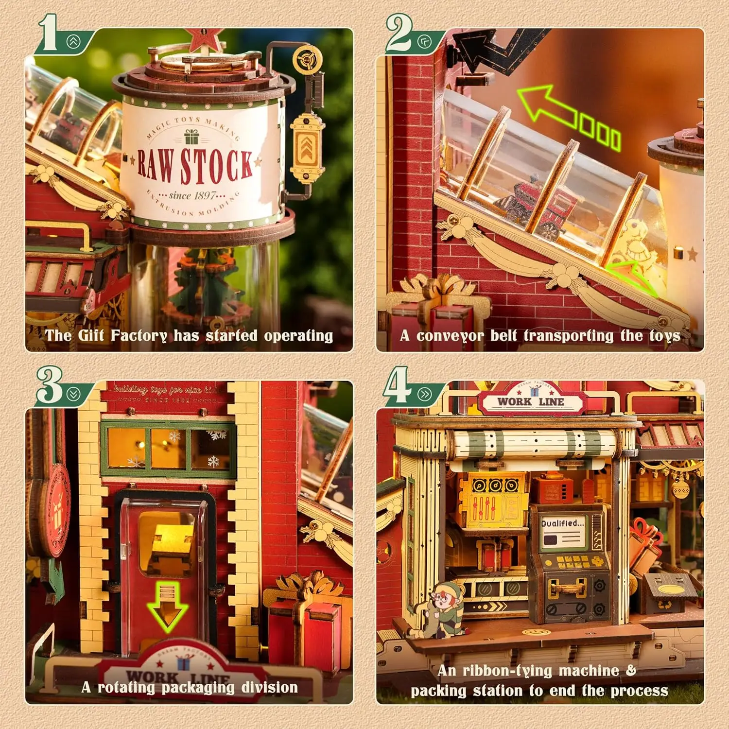 Robotime Rokr Wooden Music Box Christmas Dream Gift Factory 3D Wooden Puzzles Wooden Model Kits Build Best Gifts for Kids Adults - Image 3