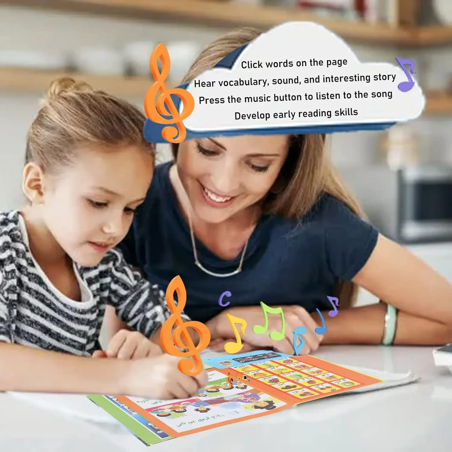 Muslim Kids Arabic Sound Book, Clear Pictures Letters Words Learning Educational Electronic Sound Book - Image 3
