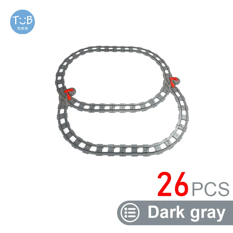 Kids Train Track Accessories Large Building Blocks DIY Railway Toys Big Blocks Compatible Duploed STEM Educational Gift Toddlers - Image 16