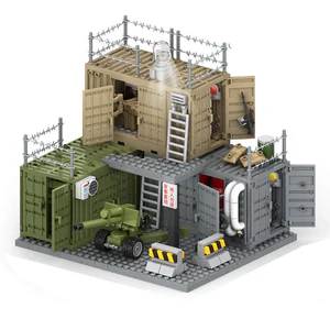 World War 2 WW2 Army Military Soldiers SWAT Police Container Weapon Cannon Base Model Building Blocks Bricks Children's Toys