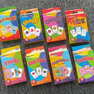 36pcs Children Cognition Cards Body Parts Animal Fruits Double Side Flashcards Montessori Baby Kids Early Educational Toys Gifts