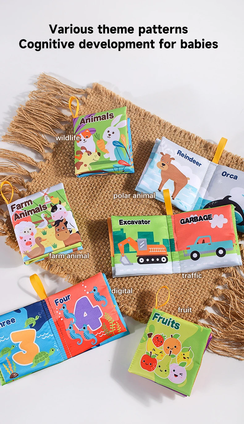Baby Soft Cloth Book Enlightenment Early Educational Toys Newborns 0-12 Months Cloth Books Cognitive Animal Numbers Sensory Toys - Image 14
