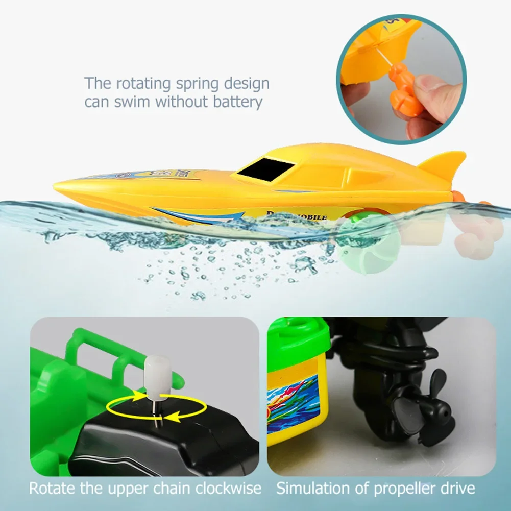 WindUp Speed Boat Toy Floating Bath Shower Companion Kids Water Play Activity Classic Clockwork Toy Boys Birthday Gift - Image 34
