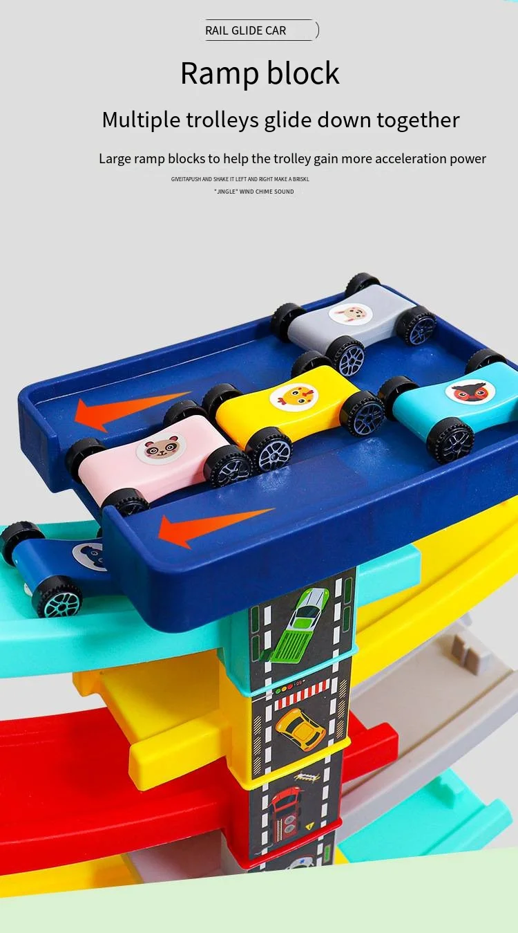 Children's Gliding Track Car Mini Car Inertia Toy Multi Layer Cartoon Puzzle Slide Car Roller Coaster Racing Toys Boy Girl Gifts - Image 17