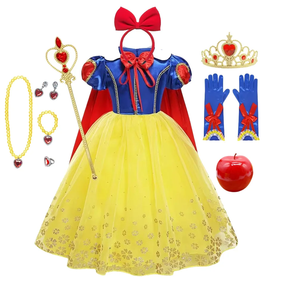 Girls Snow White Princess Dress Mesh Clothes Vestidos Kids Christmas Halloween Carnival Cosplay Costume - Image 11