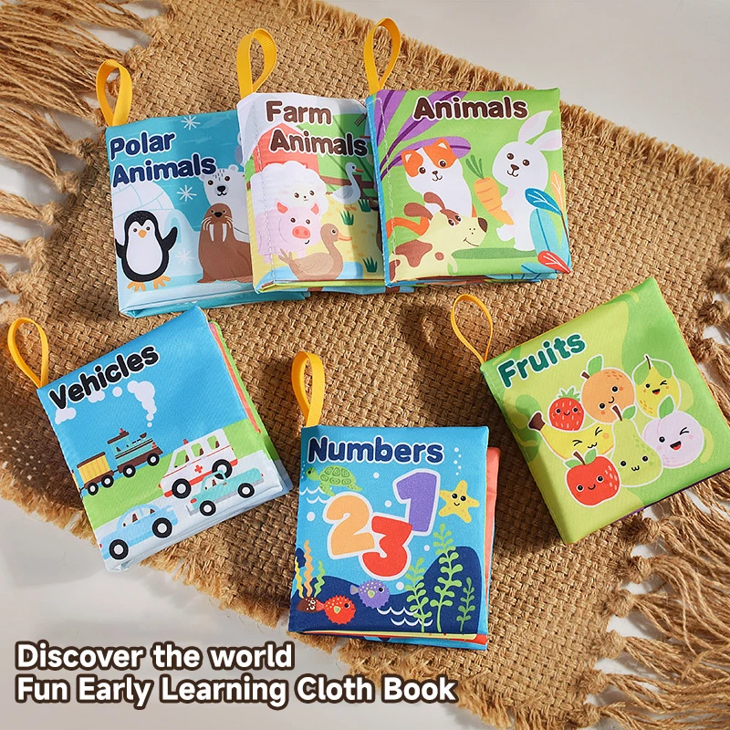 Baby Soft Cloth Book Enlightenment Early Educational Toys Newborns 0-12 Months Cloth Books Cognitive Animal Numbers Sensory Toys