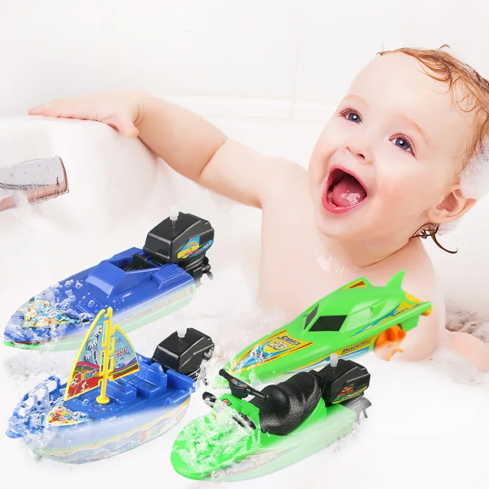 WindUp Speed Boat Toy Floating Bath Shower Companion Kids Water Play Activity Classic Clockwork Toy Boys Birthday Gift - Image 12