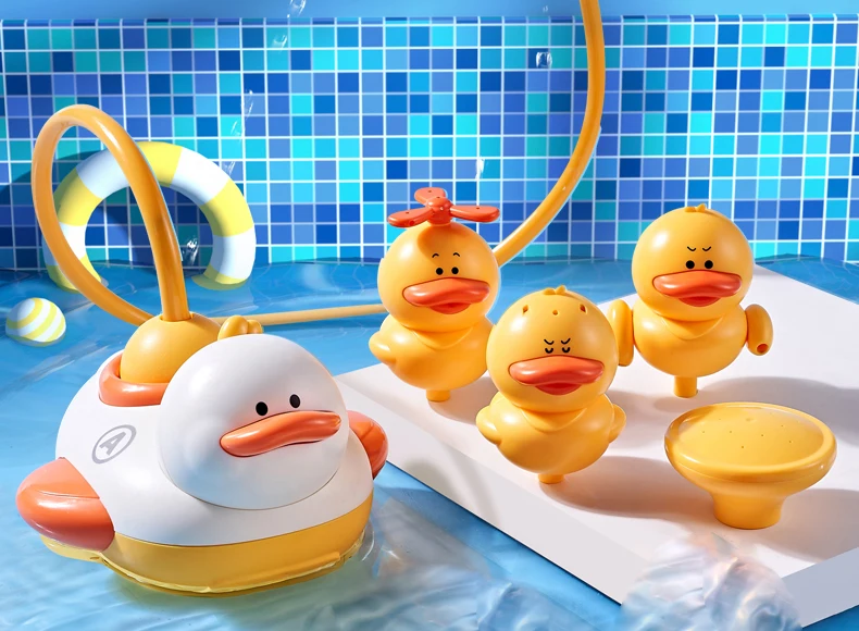 2 Styles Cute Water Bath Duck Shower Electric Spray Bathroom Kids Baby Toy Bathtub New Game Faucet Swimming for Girl Gift - Image 12