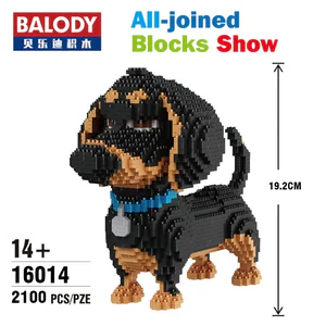 Balody 16014 Mini Cute Pet Animal Sausage Dog Beagle Buddy Diamond Building Blocks Bricks Educational Toys Cartoon Model Gifts