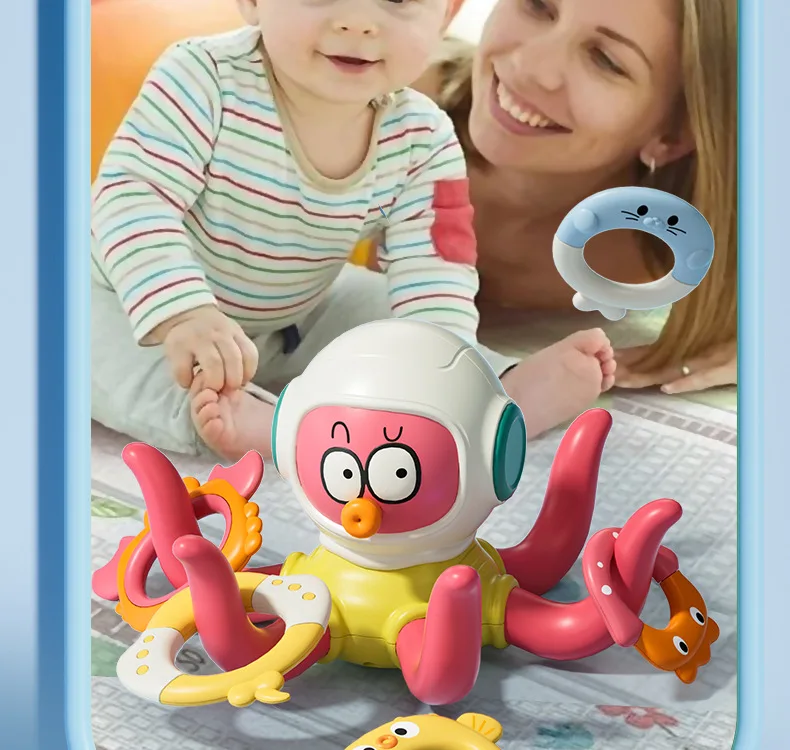 Octopus ring water play toy, baby bath floating throw ring octopus water play toy, bathroom concentration and intelligence toy - Image 24