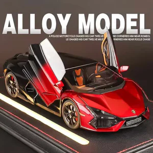 1:24 Revuelto Alloy Car Model, Children's Toy Car With Sound and Light, Sports Car Collection Ornaments, Gifts for Boys