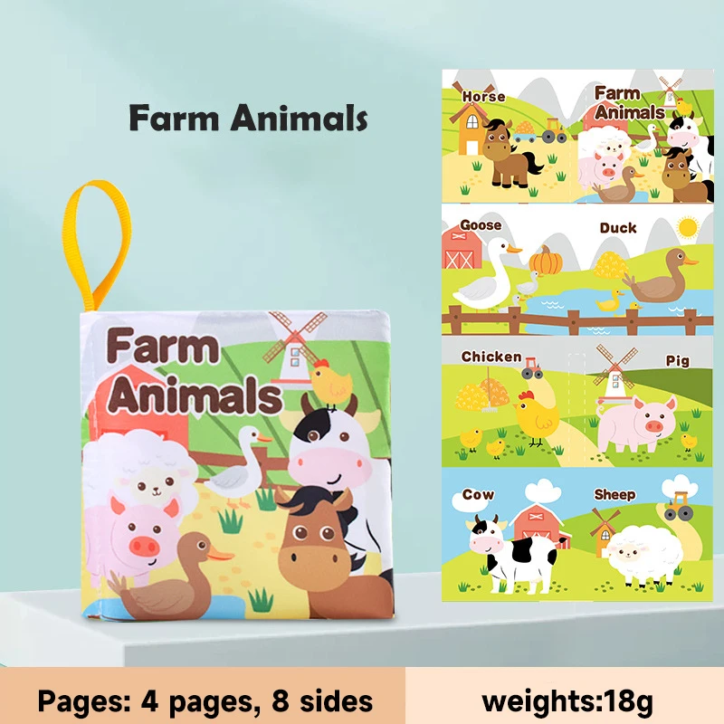 Baby Soft Cloth Book Enlightenment Early Educational Toys Newborns 0-12 Months Cloth Books Cognitive Animal Numbers Sensory Toys - Image 8