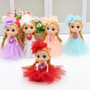 1PC Cute Confused Wedding Dress Doll Mini Princess Dolls for Girls Princess Toy Dolls for Dollhouse Key Pendant Christmas Gifts