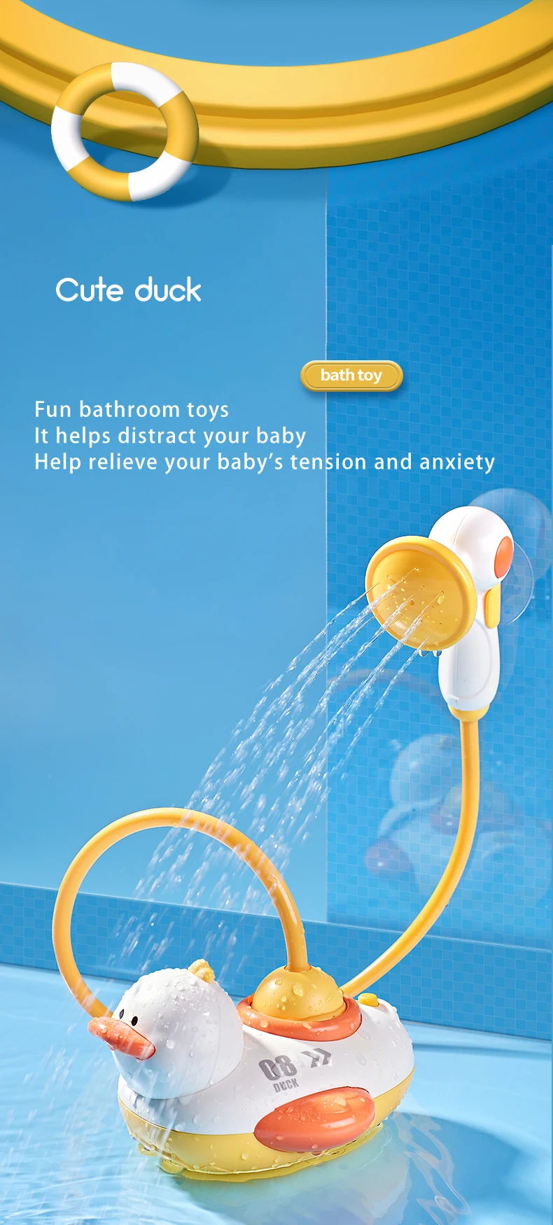 2 Styles Cute Water Bath Duck Shower Electric Spray Bathroom Kids Baby Toy Bathtub New Game Faucet Swimming for Girl Gift - Image 16