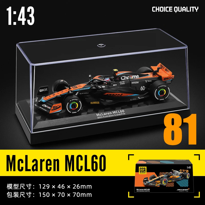 CCA MSZ 1:43 McLaren F1 Team 2023 MCL60 4# Lando Norris 81# Oscar Piastri alloy car model toy series collection gift - Image 2