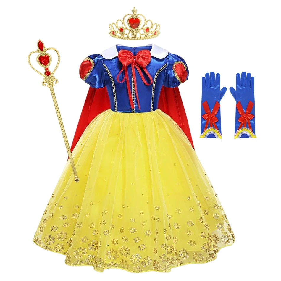 Girls Snow White Princess Dress Mesh Clothes Vestidos Kids Christmas Halloween Carnival Cosplay Costume - Image 10
