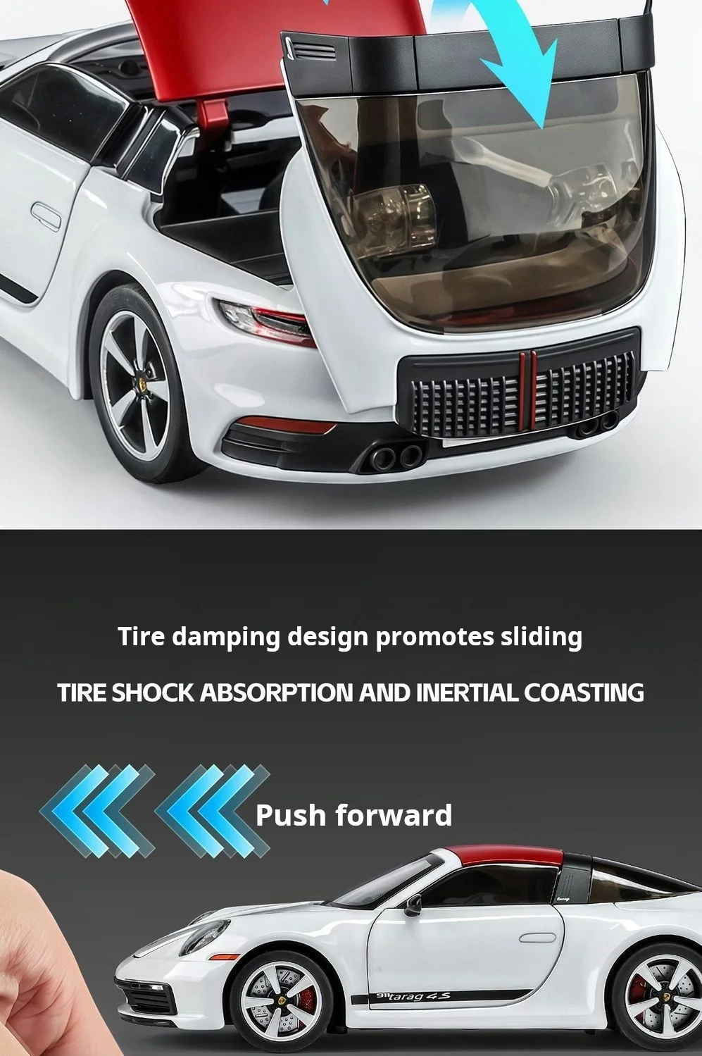 1:32 folding convertible Porsche 911 Alloy car Model simulation Sound& light Fashion Exquisite collectibles Boys Toy Gift - Image 12