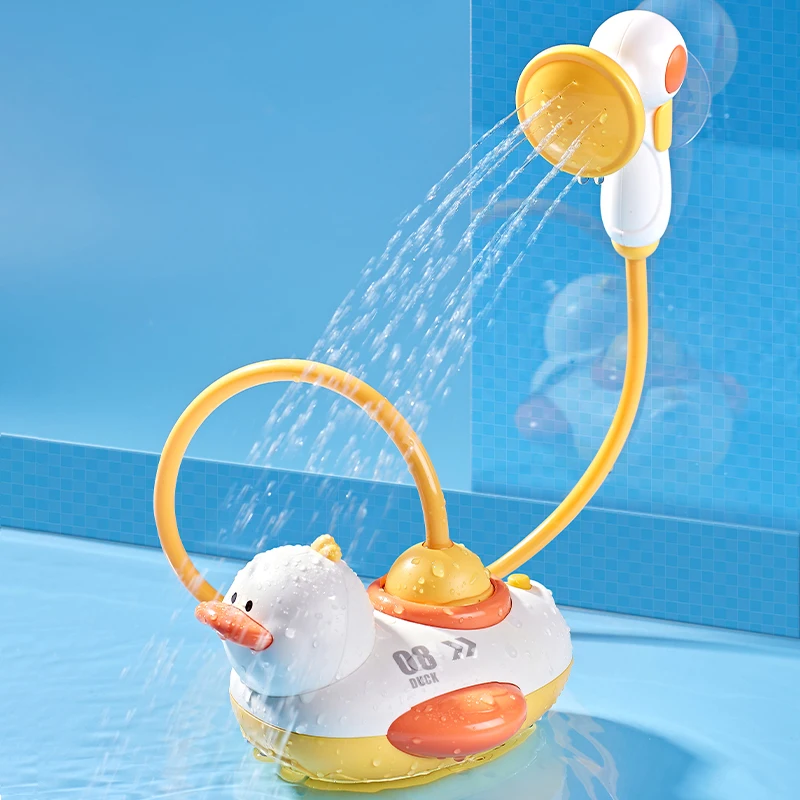 2 Styles Cute Water Bath Duck Shower Electric Spray Bathroom Kids Baby Toy Bathtub New Game Faucet Swimming for Girl Gift - Image 2