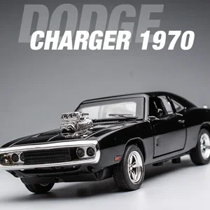 1:32 Simulation 1970 Dodge Charger Alloy Sports Car Model Sound Light Pull Back Luxury Car Children's Toy Gift Ornaments