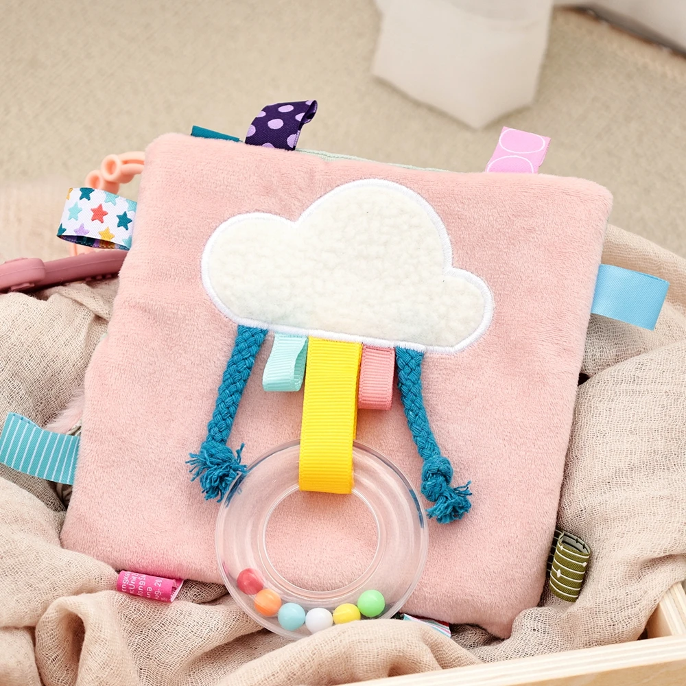 3D Plush Baby Cloth Book With Teether Ring Montessori Sensory Crinkle Book For Newborns 0 36 Months Washable Baby Sensory Toys - Image 31