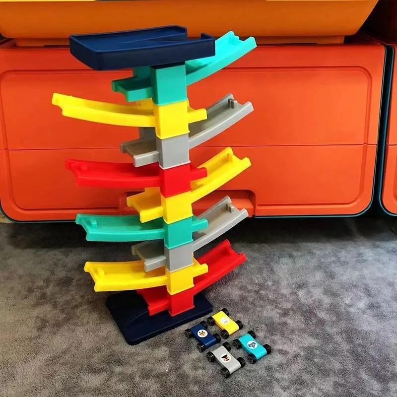 Children's Gliding Track Car Mini Car Inertia Toy Multi Layer Cartoon Puzzle Slide Car Roller Coaster Racing Toys Boy Girl Gifts - Image 9