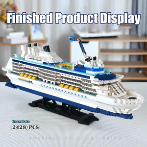 2428PCS Creative City Sea Cruise Liner Steamship Building Blocks Model DIY Big Ship Ocean Liner White Boat Bricks Toys Kid Gift