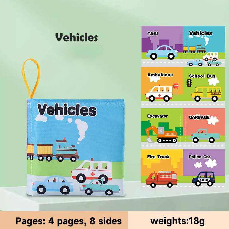 Baby Soft Cloth Book Enlightenment Early Educational Toys Newborns 0-12 Months Cloth Books Cognitive Animal Numbers Sensory Toys - Image 10