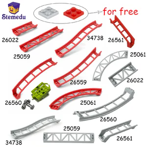 10PCS Track Roller Coaster Railway City Train Technical Part Building Blocks Gift for Kids Compatible Leduo 26022 25059 25061