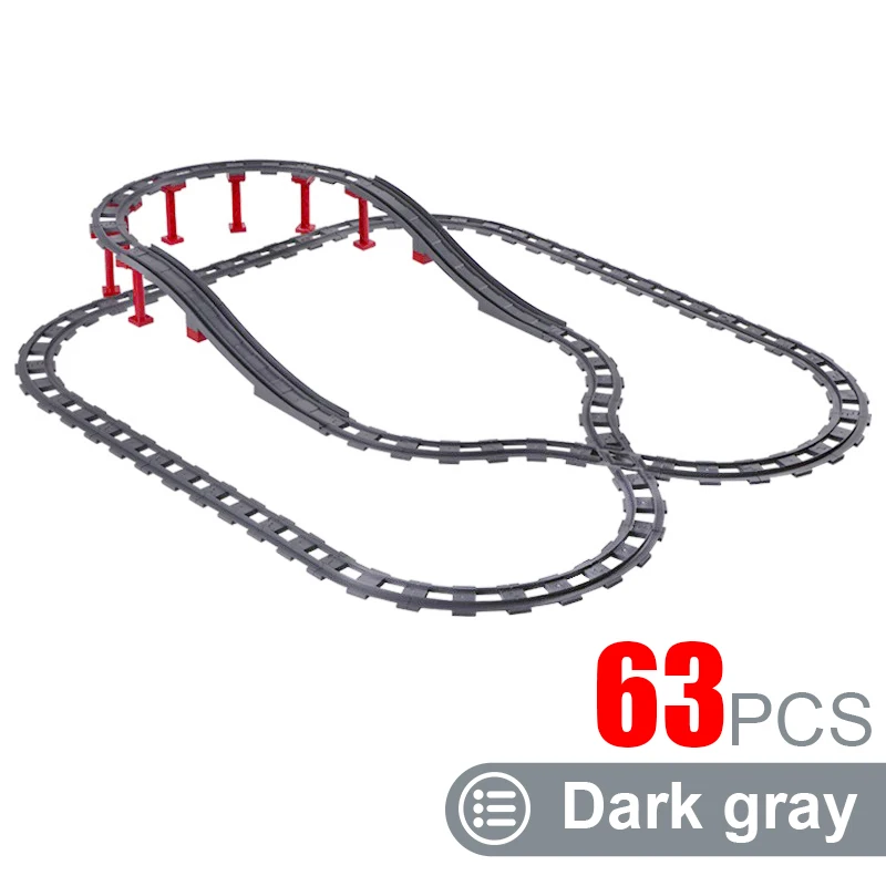Kids Train Track Accessories Large Building Blocks DIY Railway Toys Big Blocks Compatible Duploed STEM Educational Gift Toddlers - Image 25