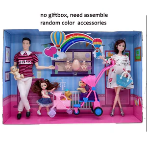 Handmade Doll Accessories Baby Dolls Pregnant Mom Lady Father Dad For Girl Game Christmas Birthday Gift, Assemble Required