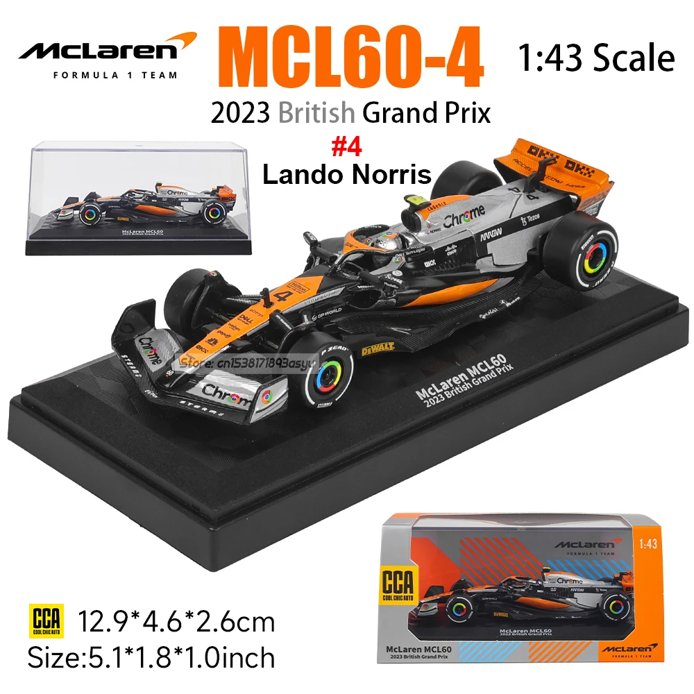 CCA MSZ 1:43 McLaren F1 Team 2023 MCL60 4# Lando Norris 81# Oscar Piastri alloy car model toy series collection gift - Image 8