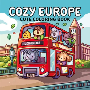 Cozy Europe Cute Coloring Book for Adults Stress Relief Art Drawing Book Perfect Gift for Party and Birthday