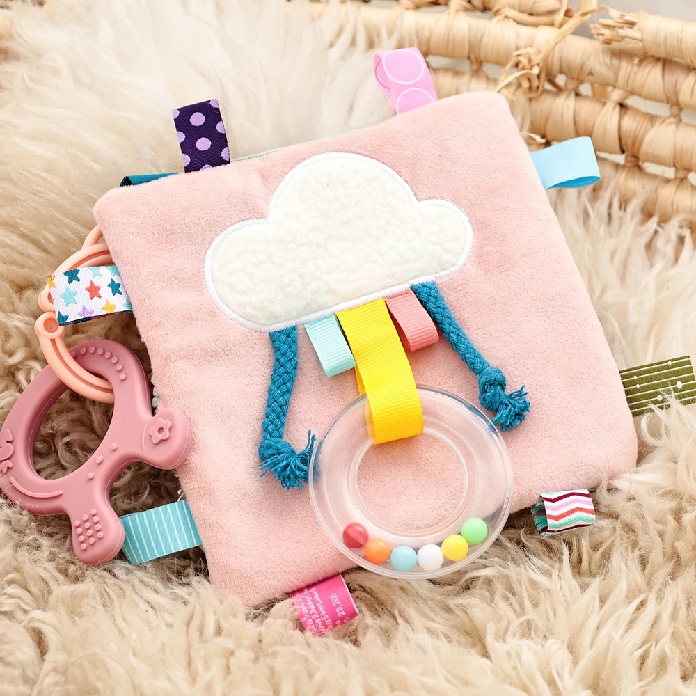 3D Plush Baby Cloth Book With Teether Ring Montessori Sensory Crinkle Book For Newborns 0 36 Months Washable Baby Sensory Toys - Image 32
