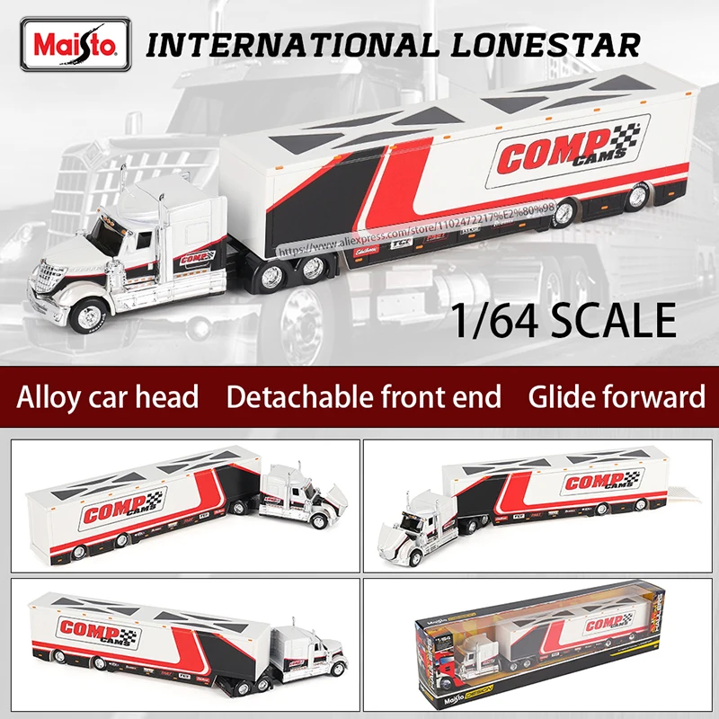Maisto 1:64 1993 454 INTERNATIONAL LONESTAR Transport Casting Manufacturing Trailer Model Simulation Model Alloy Car Collection - Image 9