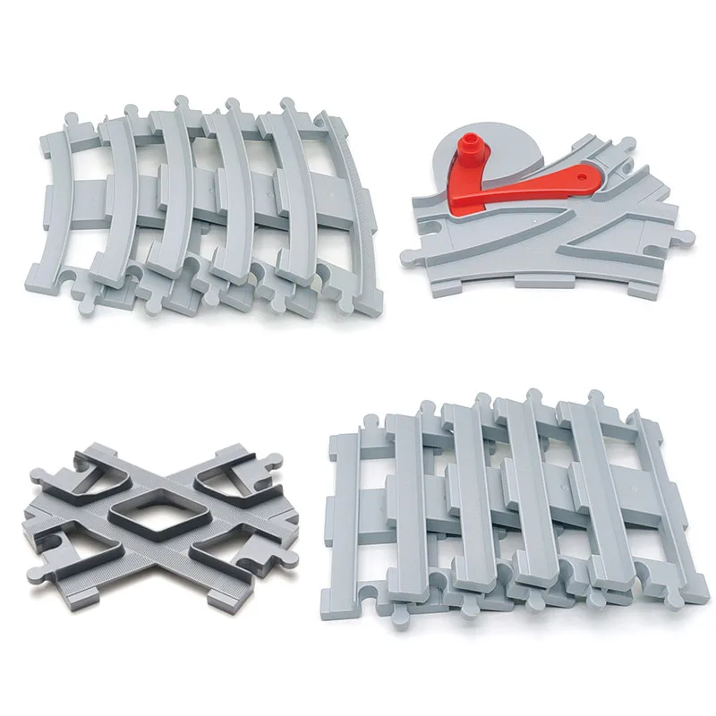 Kids Train Track Accessories Large Building Blocks DIY Railway Toys Big Blocks Compatible Duploed STEM Educational Gift Toddlers - Image 45