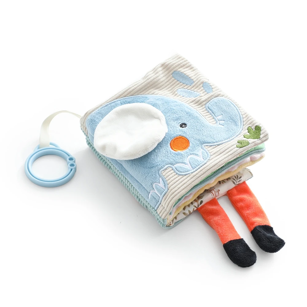 3D Plush Baby Cloth Book With Teether Ring Montessori Sensory Crinkle Book For Newborns 0 36 Months Washable Baby Sensory Toys - Image 8