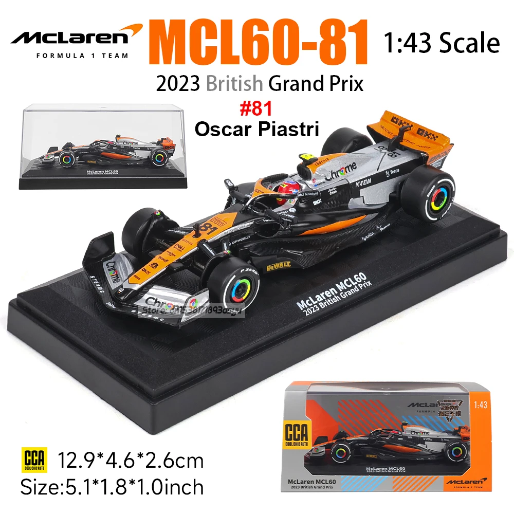 CCA MSZ 1:43 McLaren F1 Team 2023 MCL60 4# Lando Norris 81# Oscar Piastri alloy car model toy series collection gift - Image 7