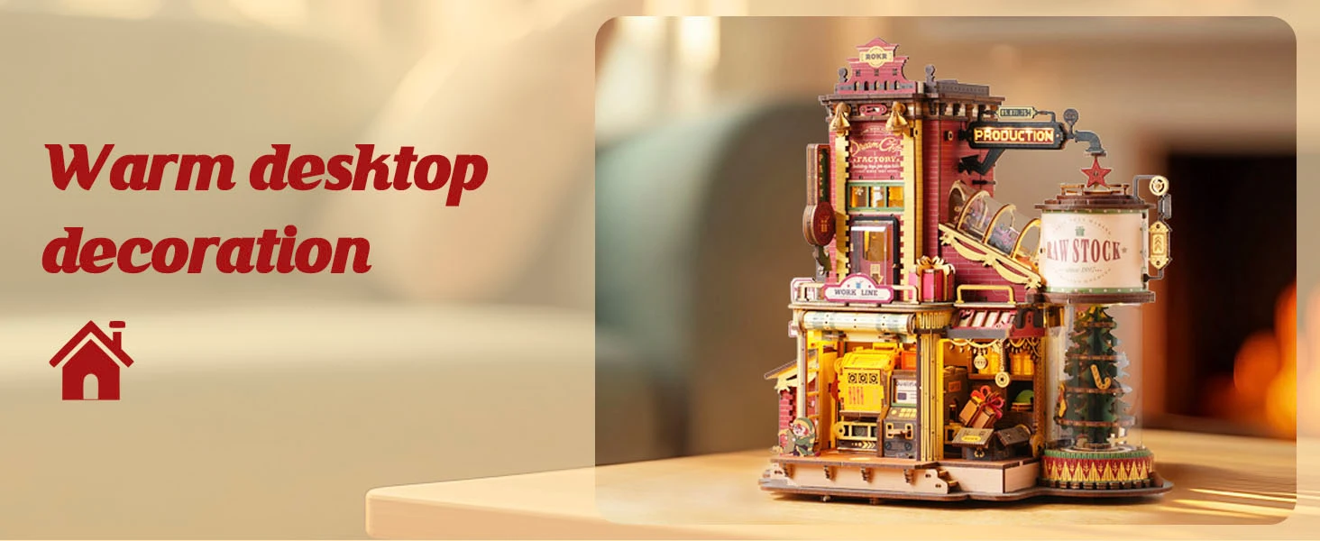 Robotime Rokr Wooden Music Box Christmas Dream Gift Factory 3D Wooden Puzzles Wooden Model Kits Build Best Gifts for Kids Adults - Image 14