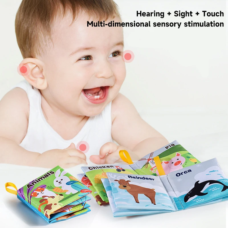 Baby Soft Cloth Book Enlightenment Early Educational Toys Newborns 0-12 Months Cloth Books Cognitive Animal Numbers Sensory Toys - Image 3