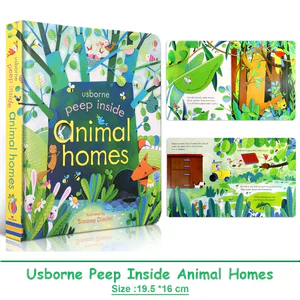 Usborne Peep Inside Animal Homes 3D Flap Board Books for Kids Children Montessori Educational English Picture Books