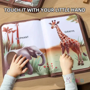 Early Learning Touch Book for Babies Infant Educational Simulation Animal Touch Book Sensory Baby Toy Children's Cognitive