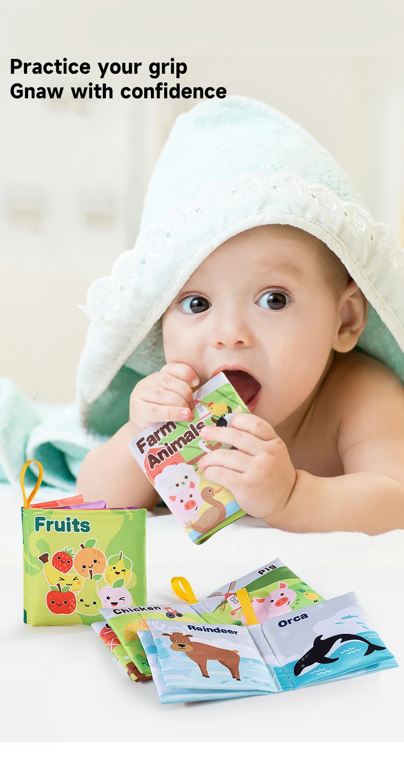 Baby Soft Cloth Book Enlightenment Early Educational Toys Newborns 0-12 Months Cloth Books Cognitive Animal Numbers Sensory Toys - Image 21