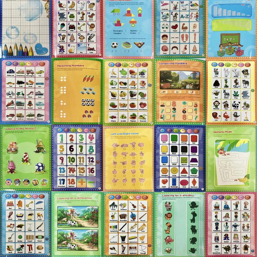New English Cartoon Point Reading Book Children Early Education Finger Touch Learning Language Multifunctional E-book Toy Gift - Image 17