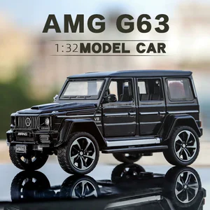 1:32 Mercede Benz G63 Miniatures Off-road SUV Alloy Metal Diecast Model Car Sound & Light Collection Hobbies For Gifts Boyfriend